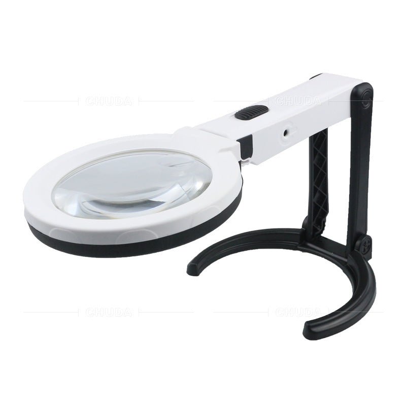 Desktop Folding Handheld Magnifying Glass Folding With Ten Lights External Power Supply Led Magnifying Glass - Zambeel