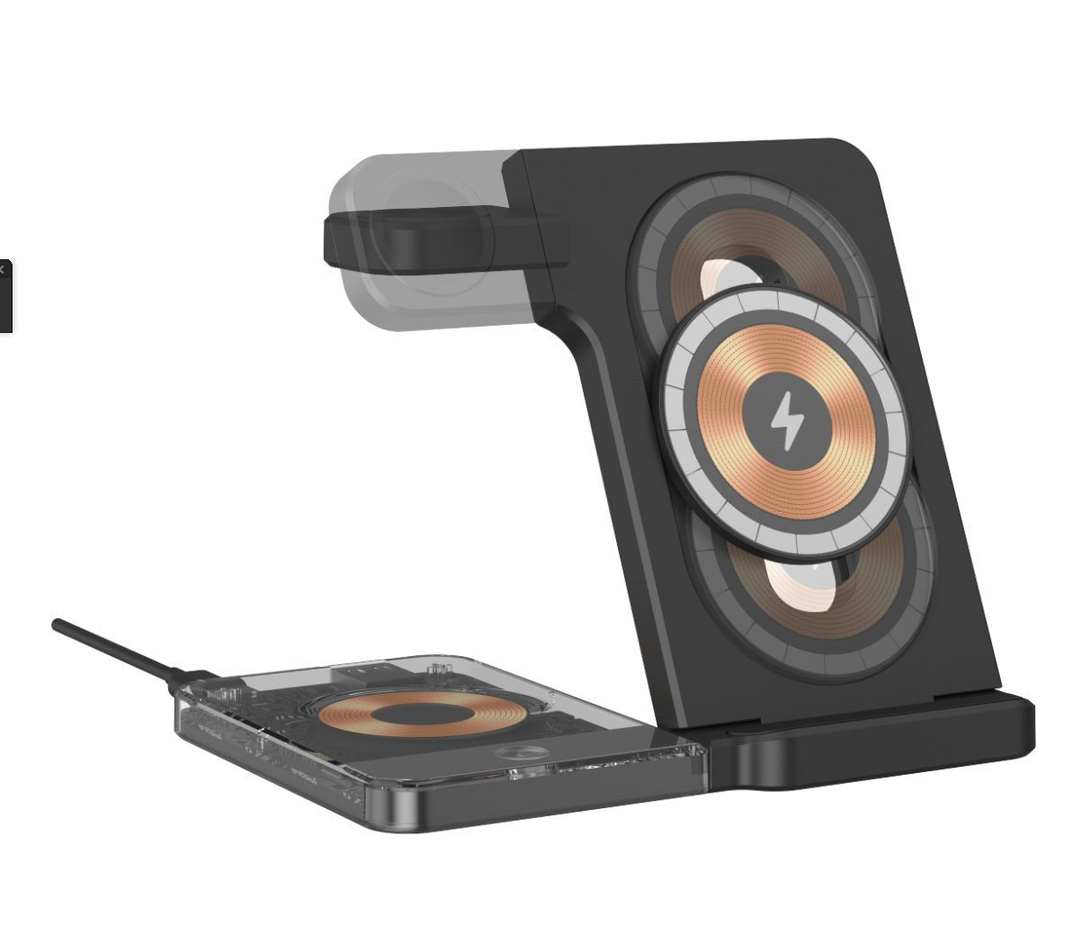 Desktop Magnetic Three - in - one Wireless Charging Stand Foldable - Zambeel