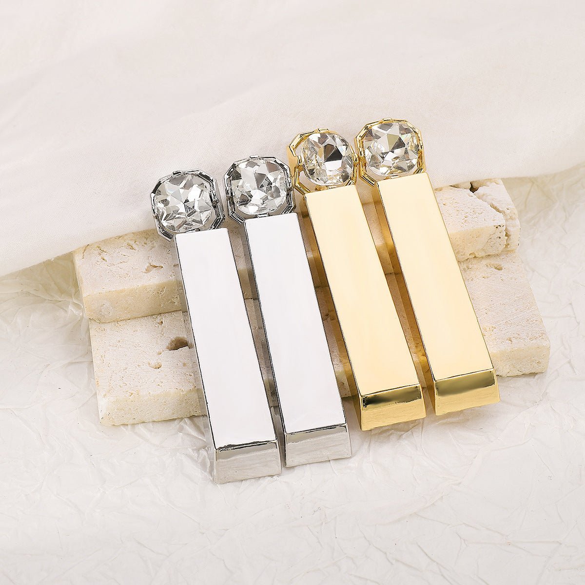 Diamond Rectangular Earrings - Zambeel