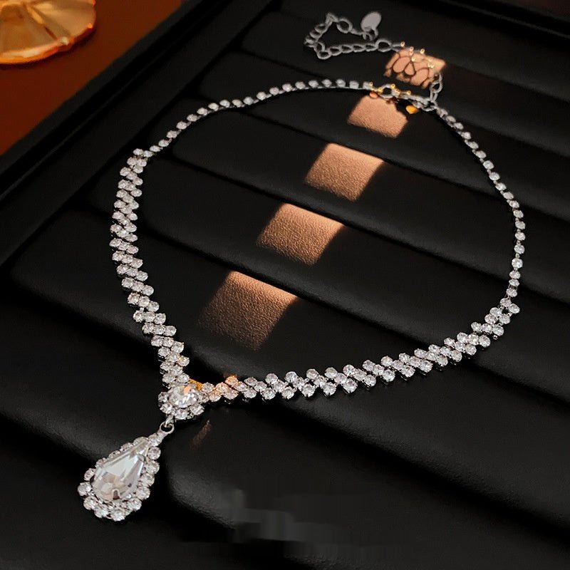 Diamond Water Drop Stitching Necklace High Profile - Zambeel