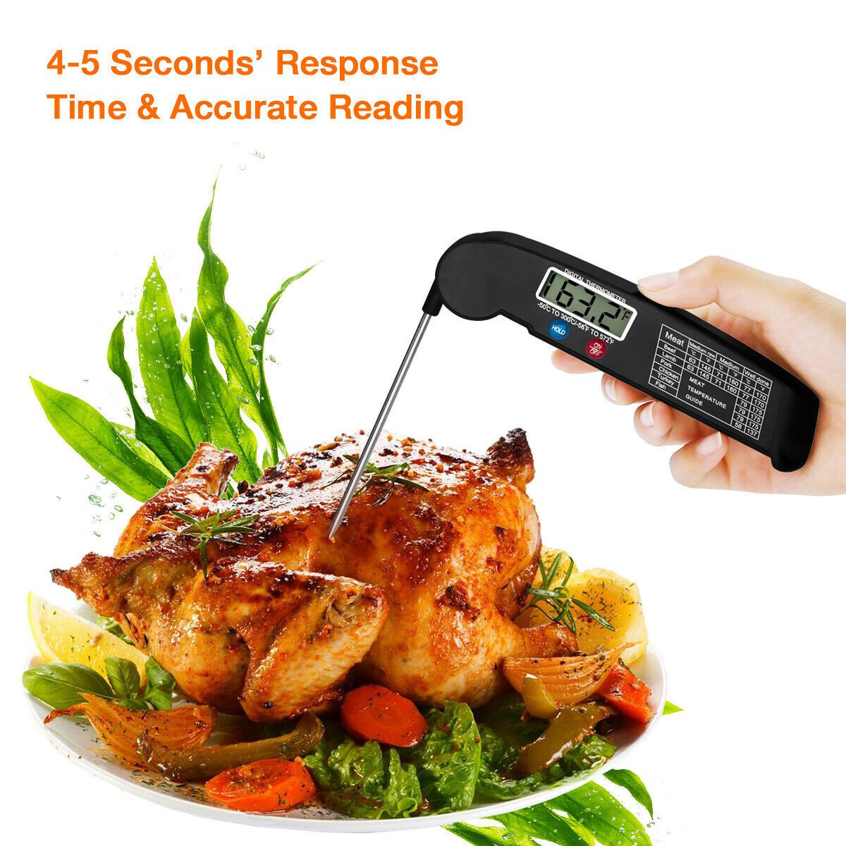 Digital Cooking Meat Thermometer Instant Read Food Steak Oven Smoker BBQ Grill Meat Thermometer Barbecue Accessories For Oven Grill BBQ Smoker Rotisserie Kitchen - Zambeel