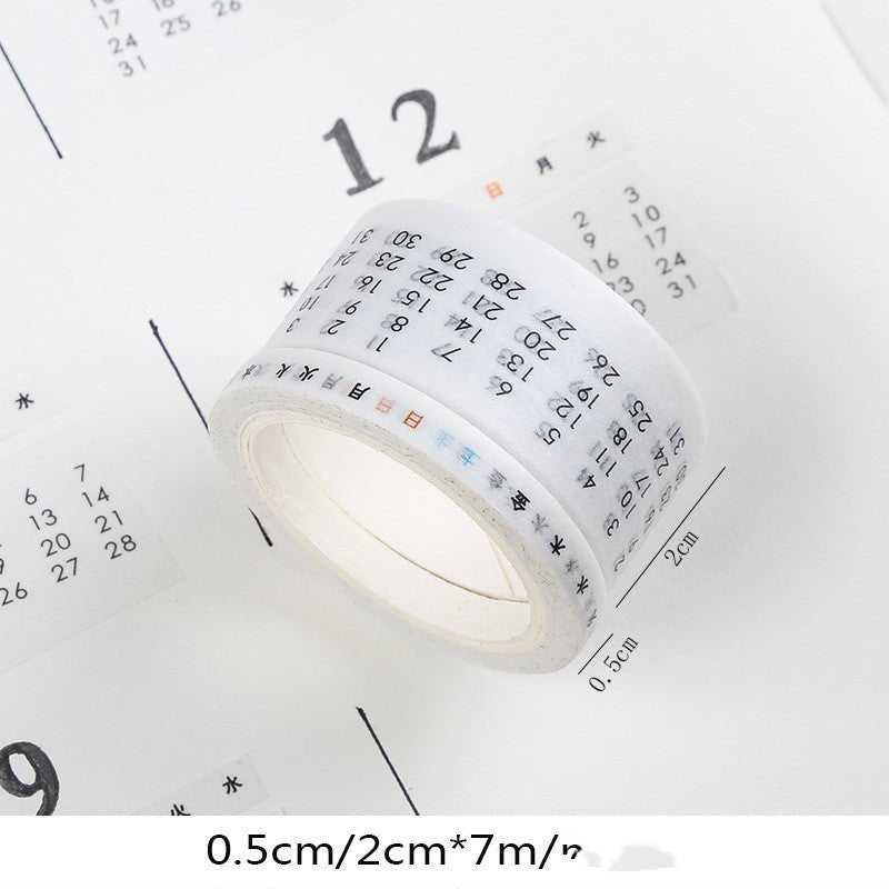 Digital Hand Account Tape Sticker Time Management Month Week - Zambeel