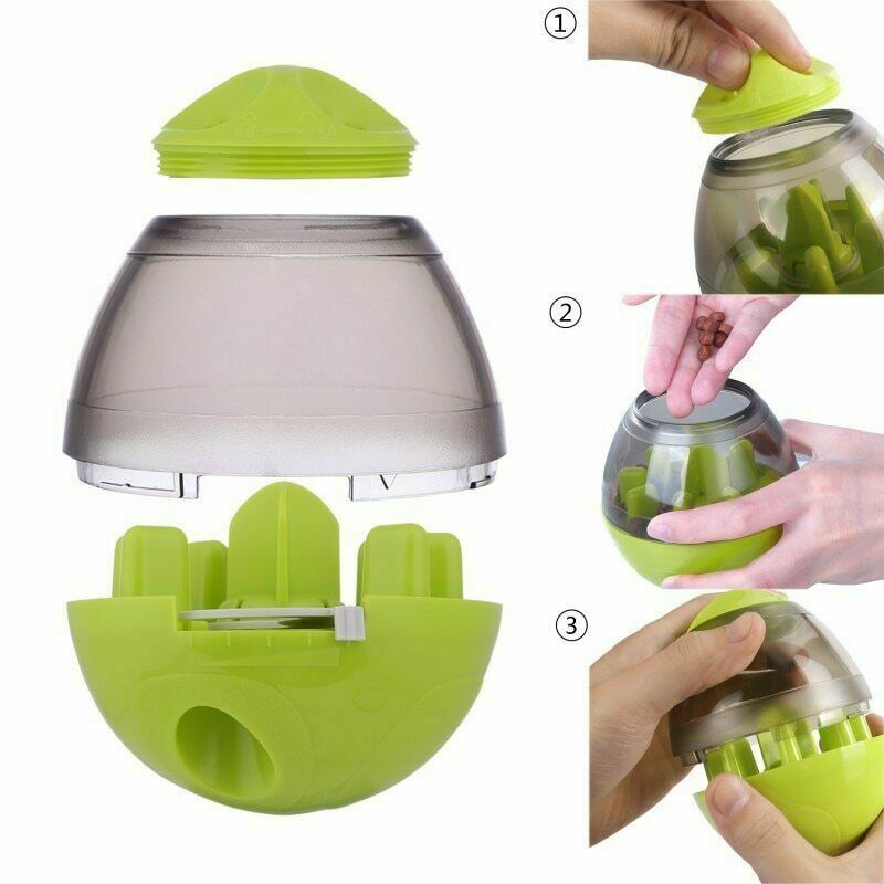 Dog Food Balls Tumbler Pet Puppy Feeder Dispenser Bowl Toy Leak Food Interactive Pet Tumbler Feeder Food Automatic Dispenser Bowl Interactive Balls - Zambeel