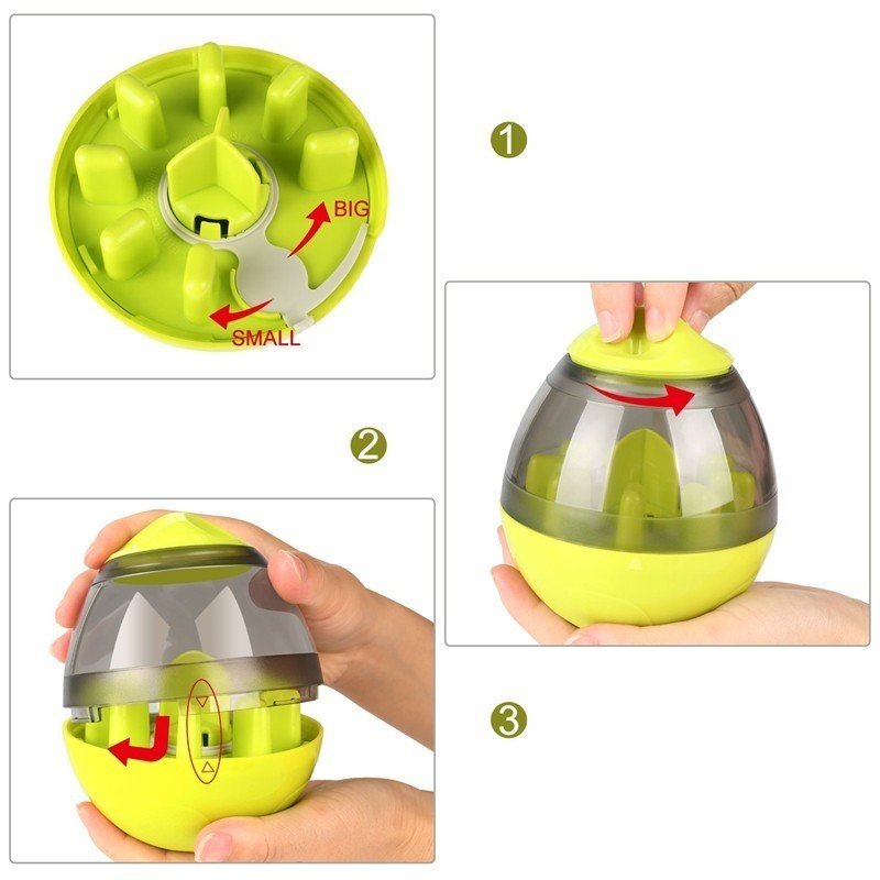 Dog Food Balls Tumbler Pet Puppy Feeder Dispenser Bowl Toy Leak Food Interactive Pet Tumbler Feeder Food Automatic Dispenser Bowl Interactive Balls - Zambeel