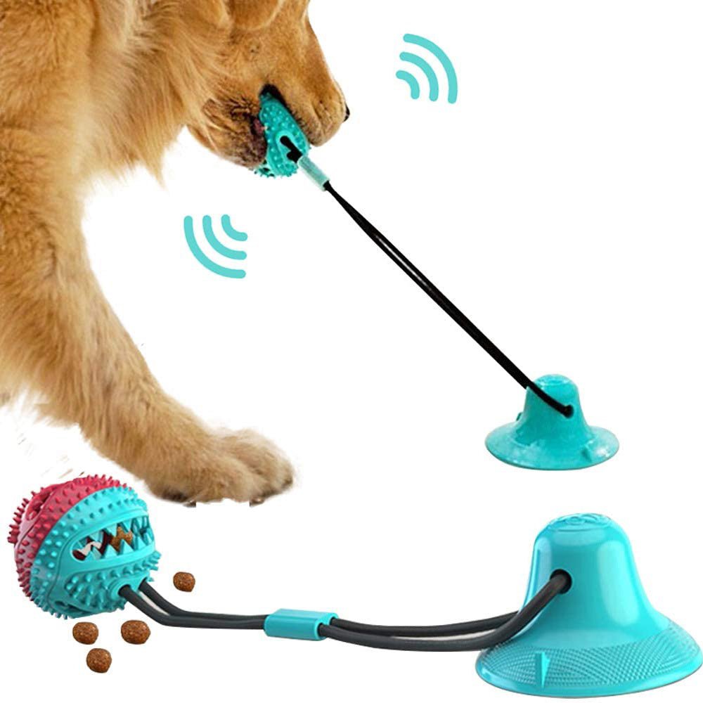 Dog Toys Silicon Suction Cup Tug Interactive Dog Ball Toy For Pet Chew Bite Tooth Cleaning Toothbrush Feeding Pet Supplies - Zambeel