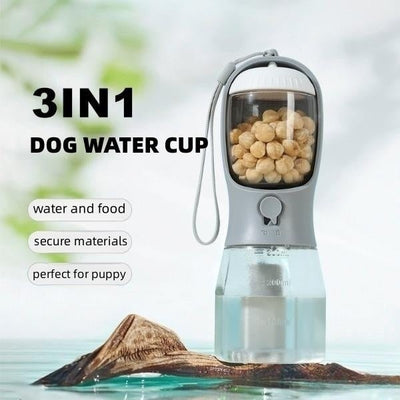 Dog Water Cup Drinking Food Garbage Bag Three - in - one Portable Small Multi - functional Pet Cups Pets Supplies - Zambeel