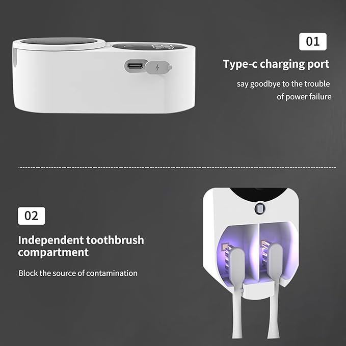 Double Automatic Sensing Toothbrush Box - Zambeel
