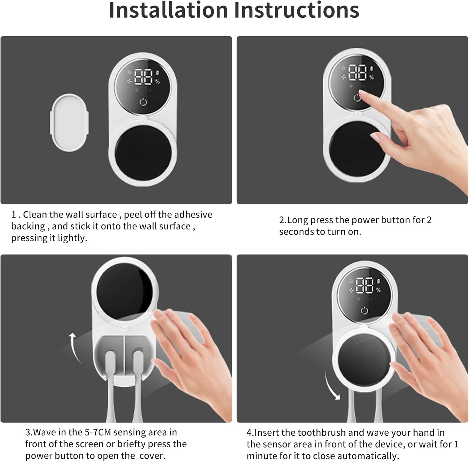 Double Automatic Sensing Toothbrush Box - Zambeel