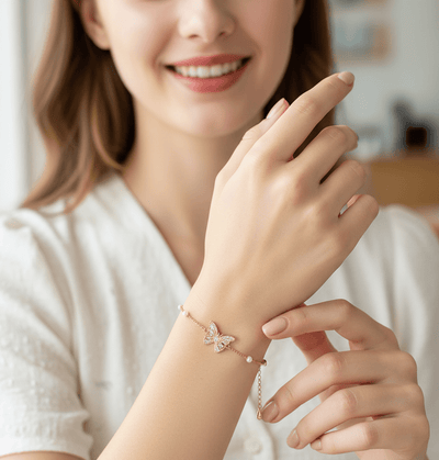 Double Butterfly Crystal Bracelet - Zambeel