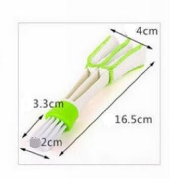 Double Head With Rag Blinds Cleaning Brush Household Dusting Brush Dashboard Keyboard Brush - Zambeel