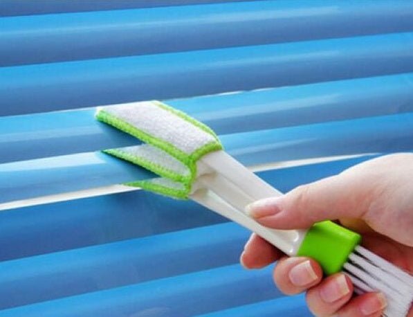 Double Head With Rag Blinds Cleaning Brush Household Dusting Brush Dashboard Keyboard Brush - Zambeel