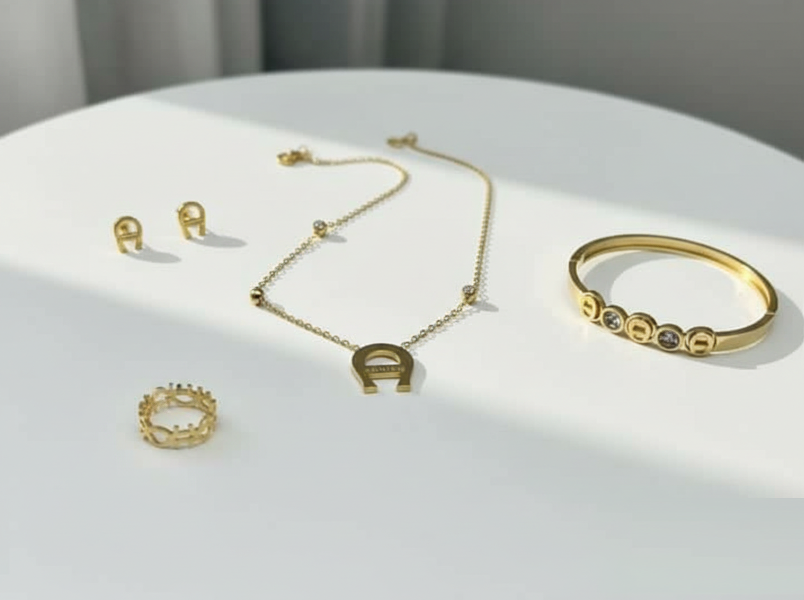 مجموعة مجوهرات بتصميم حدوة الحصان