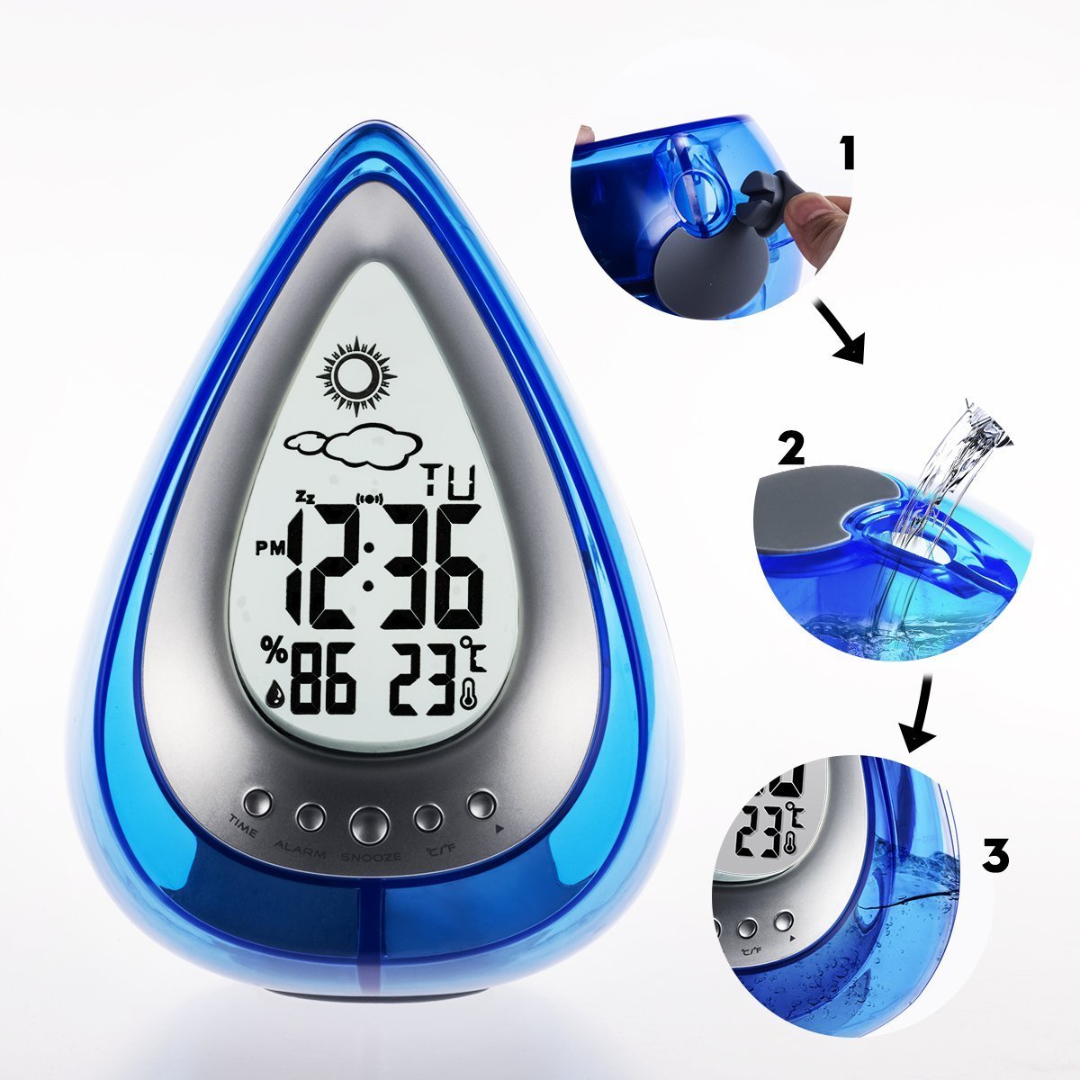 Drop Shaped Digital Alarm Clock - Zambeel