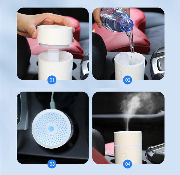 Dropshipping Car Diffuser Aroma Ultrasonic Water Mist Humidifier Lighting Oils Diffuser Car Aroma Diffuer Humidifier - Zambeel