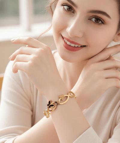 Dual Butterfly Infinity Bangle - Zambeel