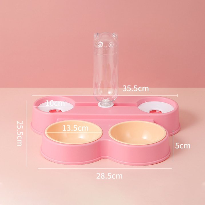 Dual Pet Feeding Bowl with Water Dispenser - Zambeel