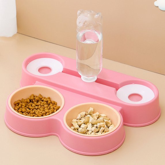 Dual Pet Feeding Bowl with Water Dispenser - Zambeel