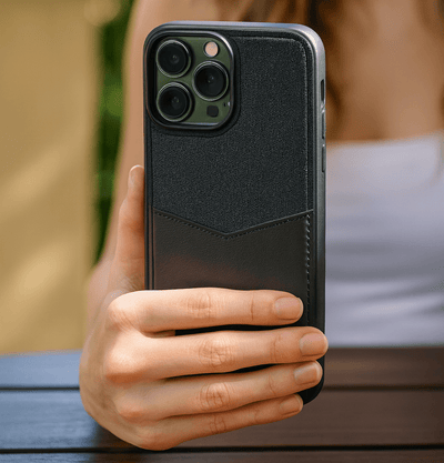 Dual - Tone Fabric & PU Leather iPhone Case - Zambeel