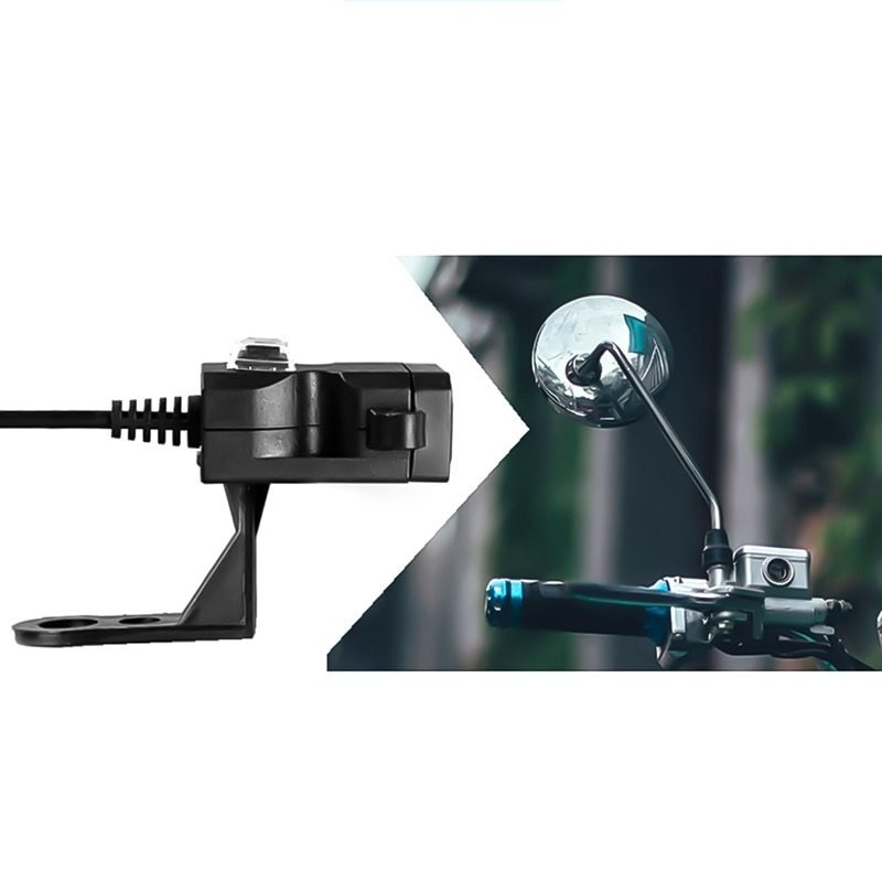 Dual USB Port 12V Waterproof Motorcycle Handlebar Charger 5V 1A / 2.1A Power Adapter Plug for Mobile Phone - Zambeel