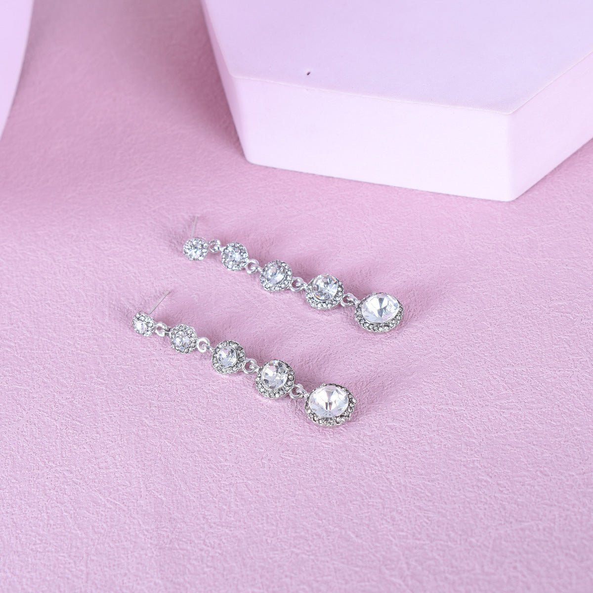 Earrings Long Zircon Earrings Tassel Elegant - Zambeel