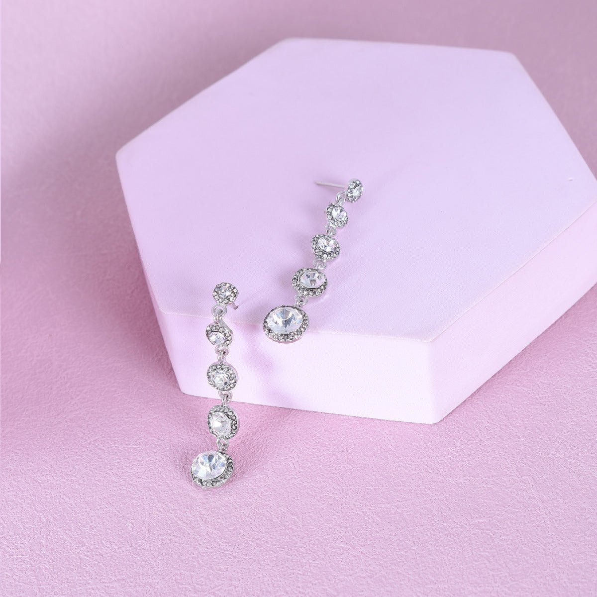 Earrings Long Zircon Earrings Tassel Elegant - Zambeel