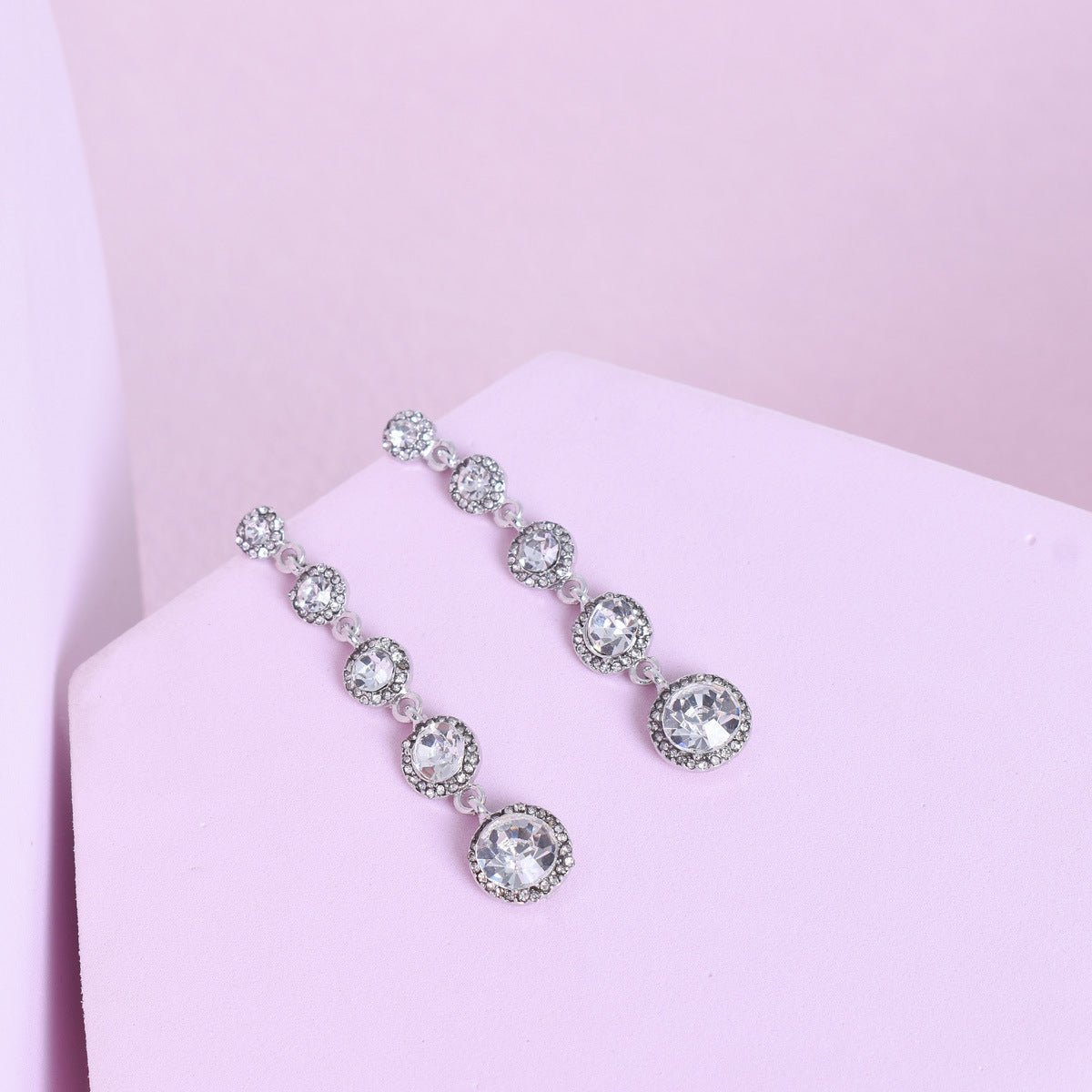 Earrings Long Zircon Earrings Tassel Elegant - Zambeel