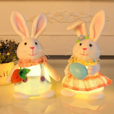 Easter Cartoon Cute Newspaper Egg Radish Luminous Rabbit Tabletop Decoration - Zambeel