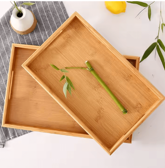 EcoServe Bamboo Serving Tray Set - Zambeel