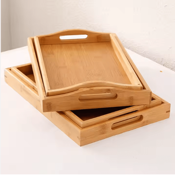 EcoServe Bamboo Serving Tray Set - Zambeel