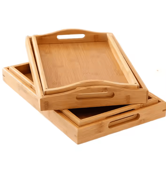 EcoServe Bamboo Serving Tray Set - Zambeel