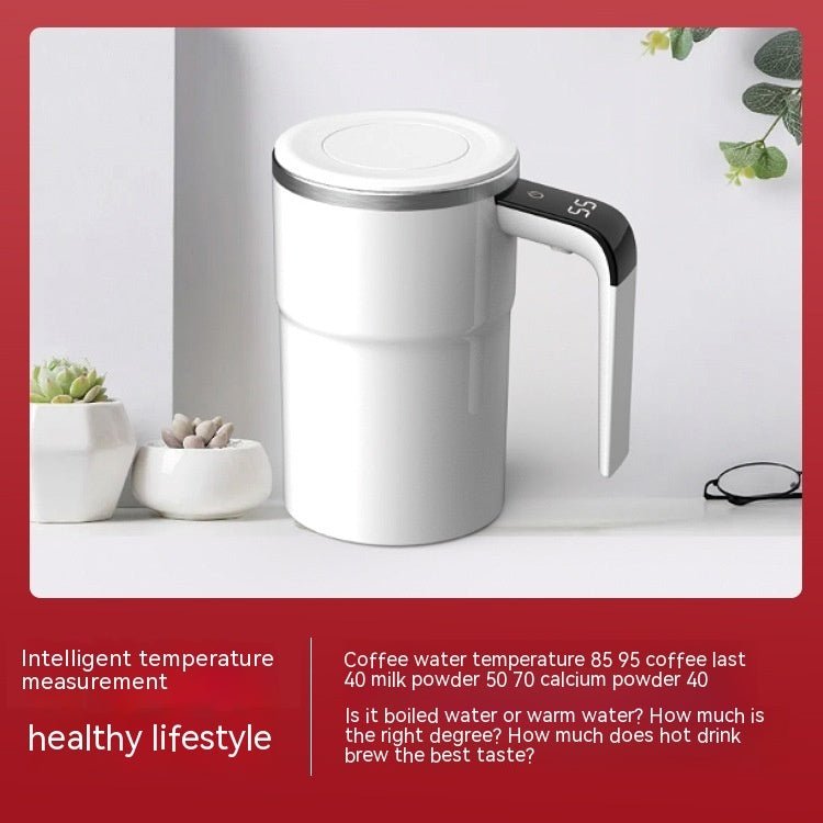 Electric Coffee Mug USB Rechargeable Automatic Magnetic Cup IP67 Waterproof Food - Safe Stainless Steel For Juice Tea Milksha Kitchen Gadgets - Zambeel