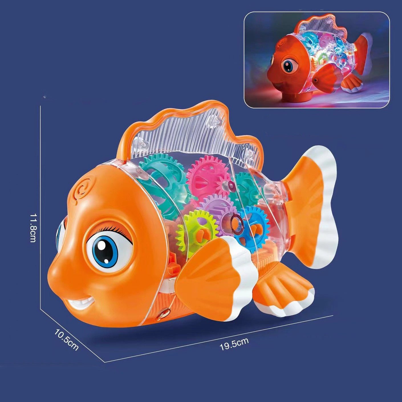 Electric Gear Goldfish Toys Lights Music Universal Walking - Zambeel