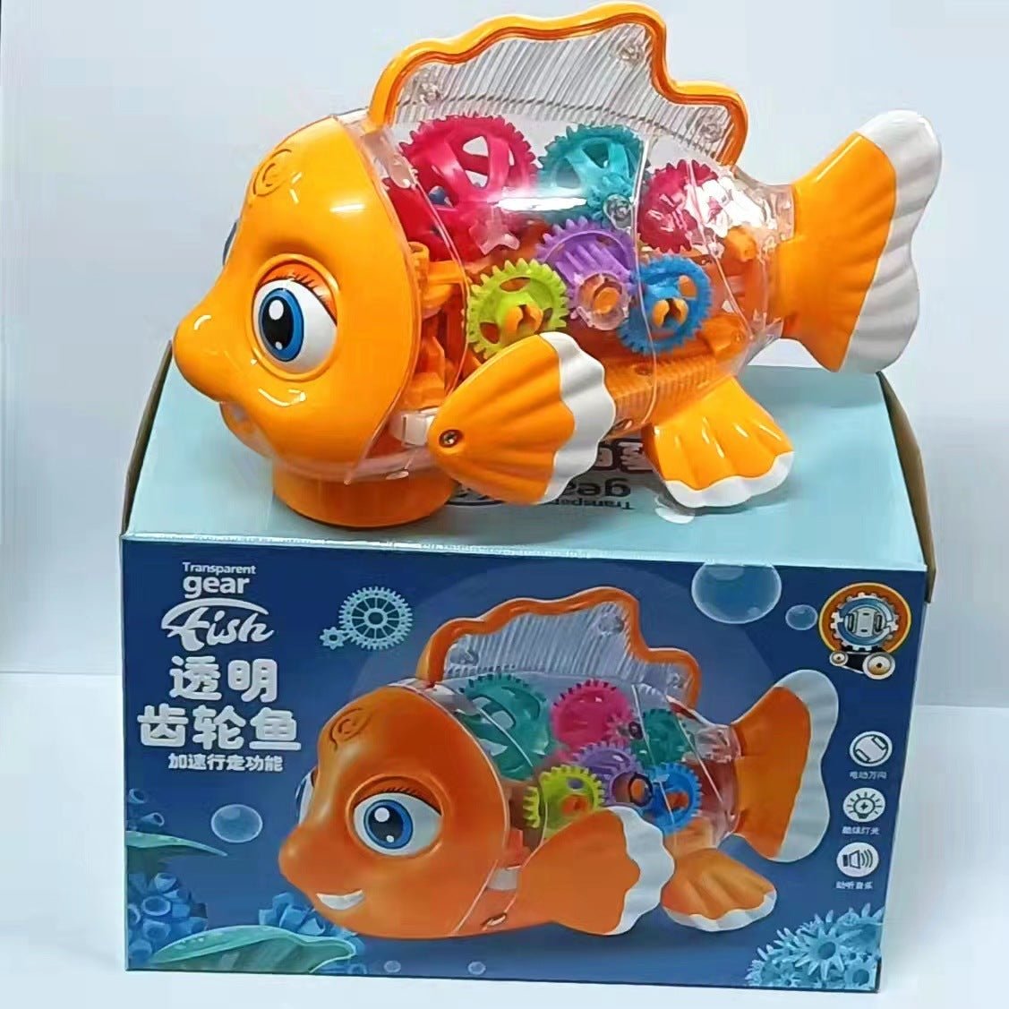 Electric Gear Goldfish Toys Lights Music Universal Walking - Zambeel