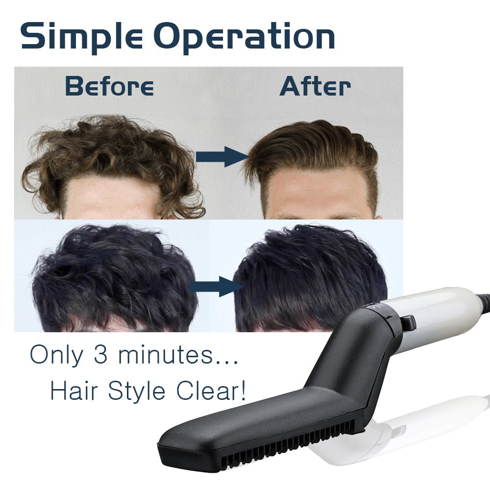 Electric Hair Straightener Brush,Men Quick Beard Straightener Styler Comb,Hair Straightening,Curly Hair Straightening Comb,Side Hair Detangling,Multifunctional Hair Curling Curler - Zambeel