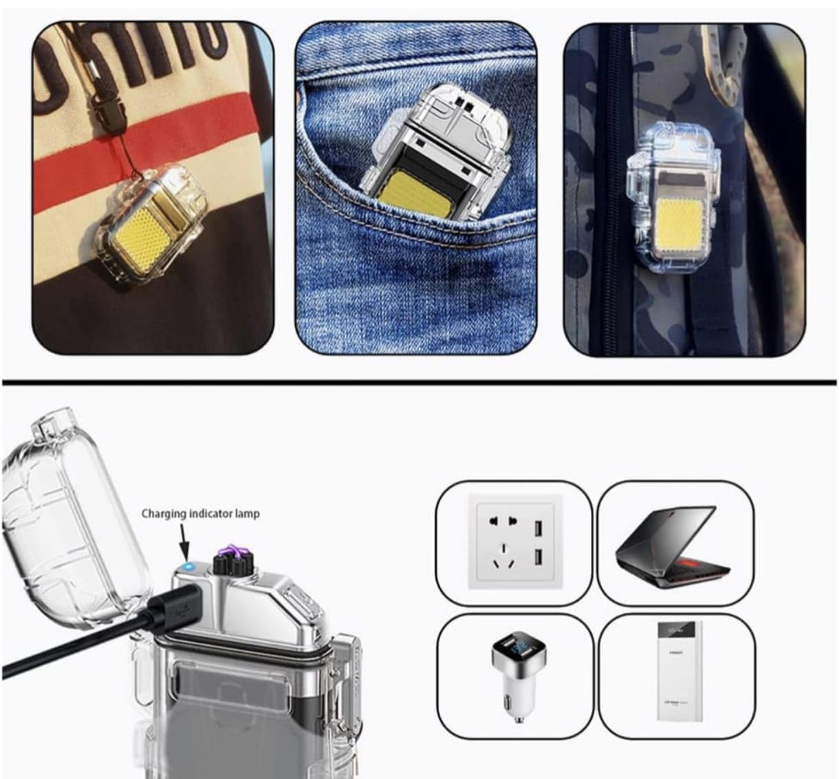 Electric Lighter with Flashlight - Zambeel