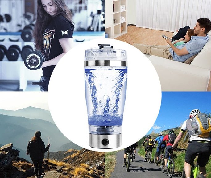 Electric Protein Shake Stirrer USB Shake Bottle Milk Coffee Blender Kettle Sports And Fitness Charging Electric Shaker Cup - Zambeel