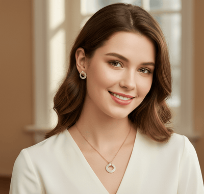 Elegant Round Crystal Jewelry Set - Zambeel