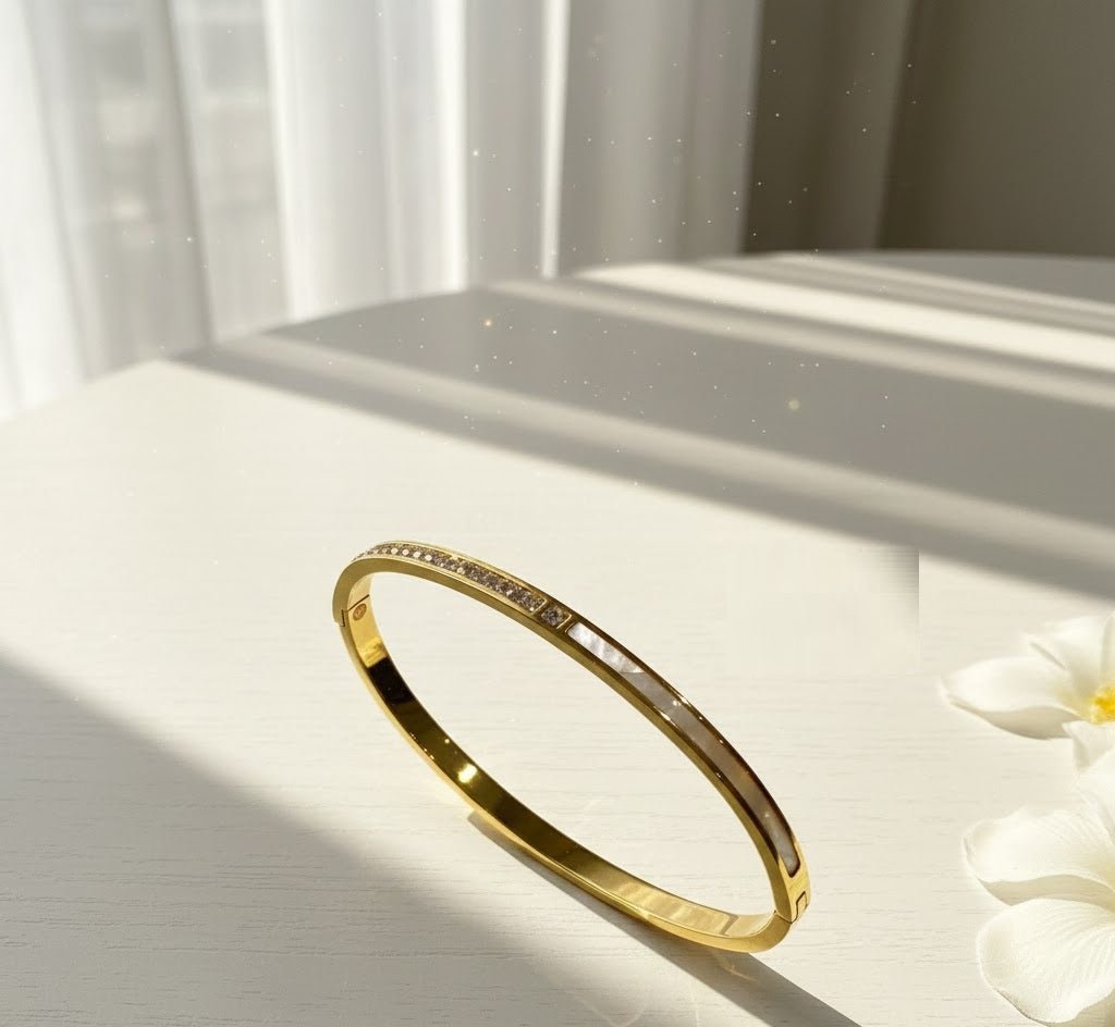 Elegant Slim Crystal - Line Bangle - Zambeel