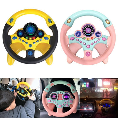 Eletric Simulation Steering Wheel Toy with Light Sound Kids Early Education Toy - Zambeel