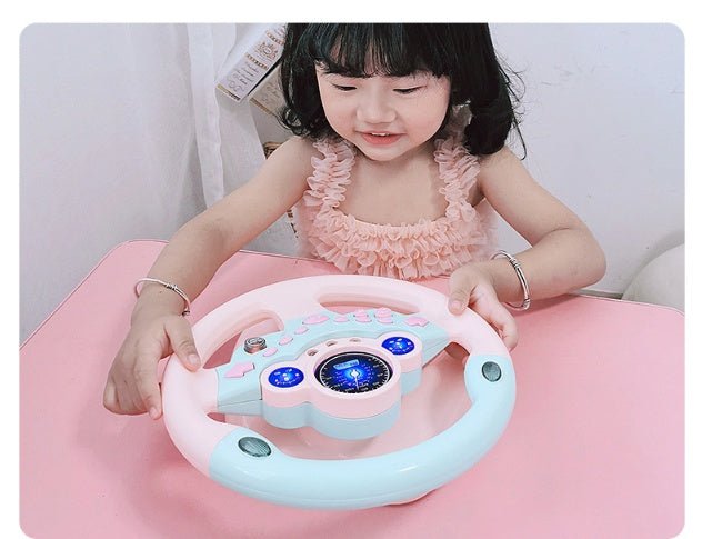 Eletric Simulation Steering Wheel Toy with Light Sound Kids Early Education Toy - Zambeel