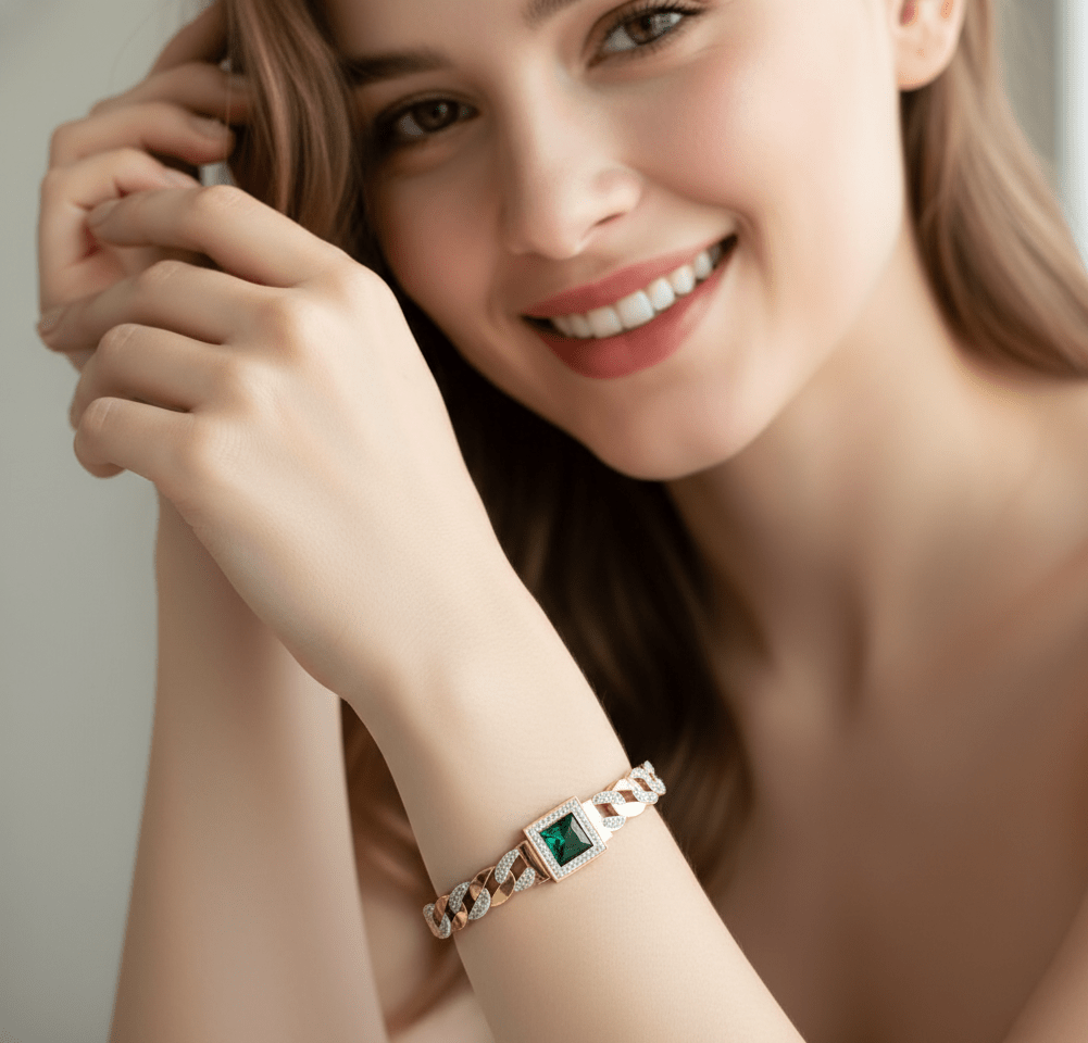 Emerald Crown Luxury Bangle - Zambeel
