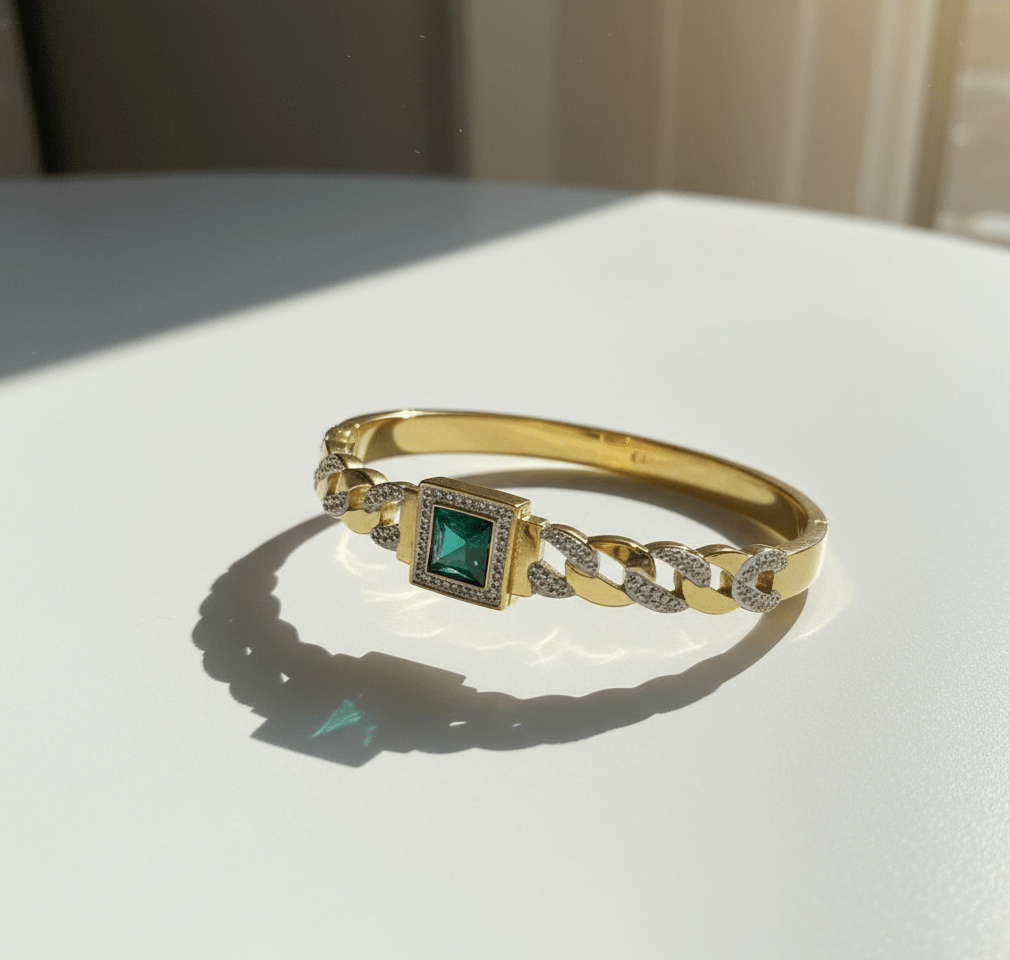 Emerald Crown Luxury Bangle - Zambeel