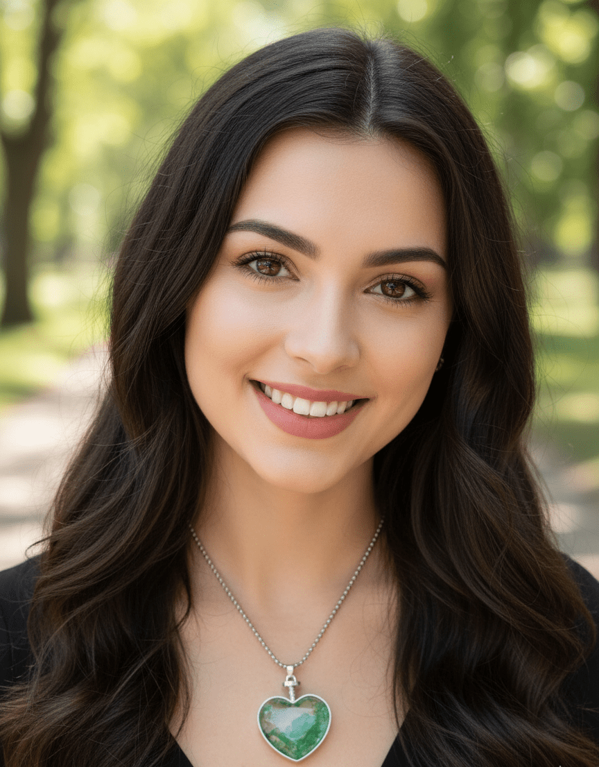 Emerald Heart Crystal Pendant Necklace - Zambeel