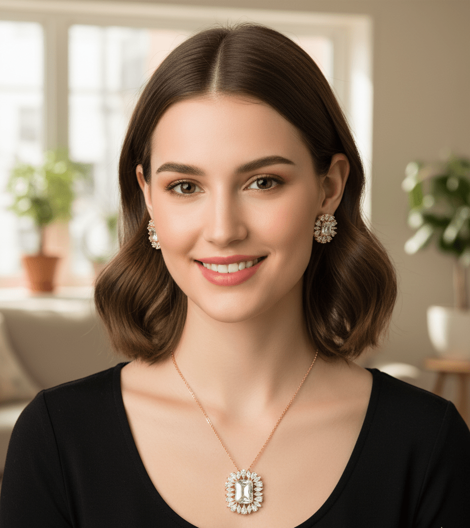 Emerald Radiant Halo Set - Zambeel