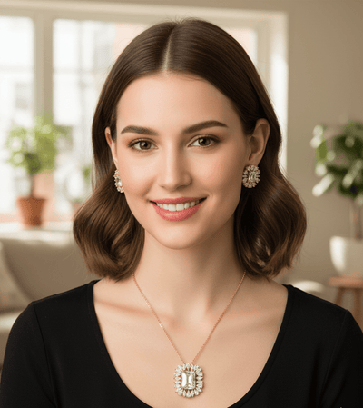 Emerald Radiant Halo Set - Zambeel