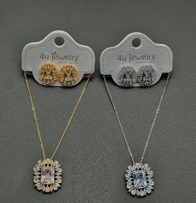 Emerald Radiant Halo Set - Zambeel