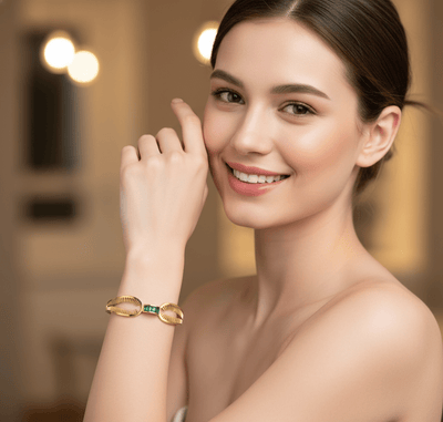 Emerald Wave Bangle - Zambeel