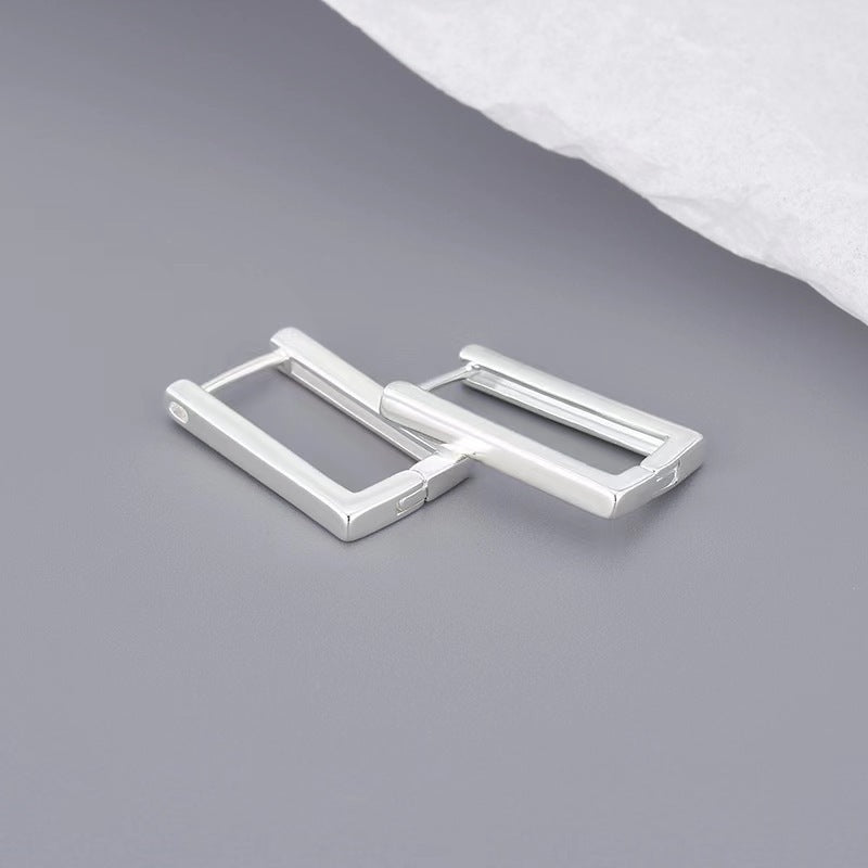 Europe And America Cross Border Hot Sale Geometry Rectangle Ear Clip Indifference Trend All - match Fashion Earrings Personalized Creative Ornament Female - Zambeel