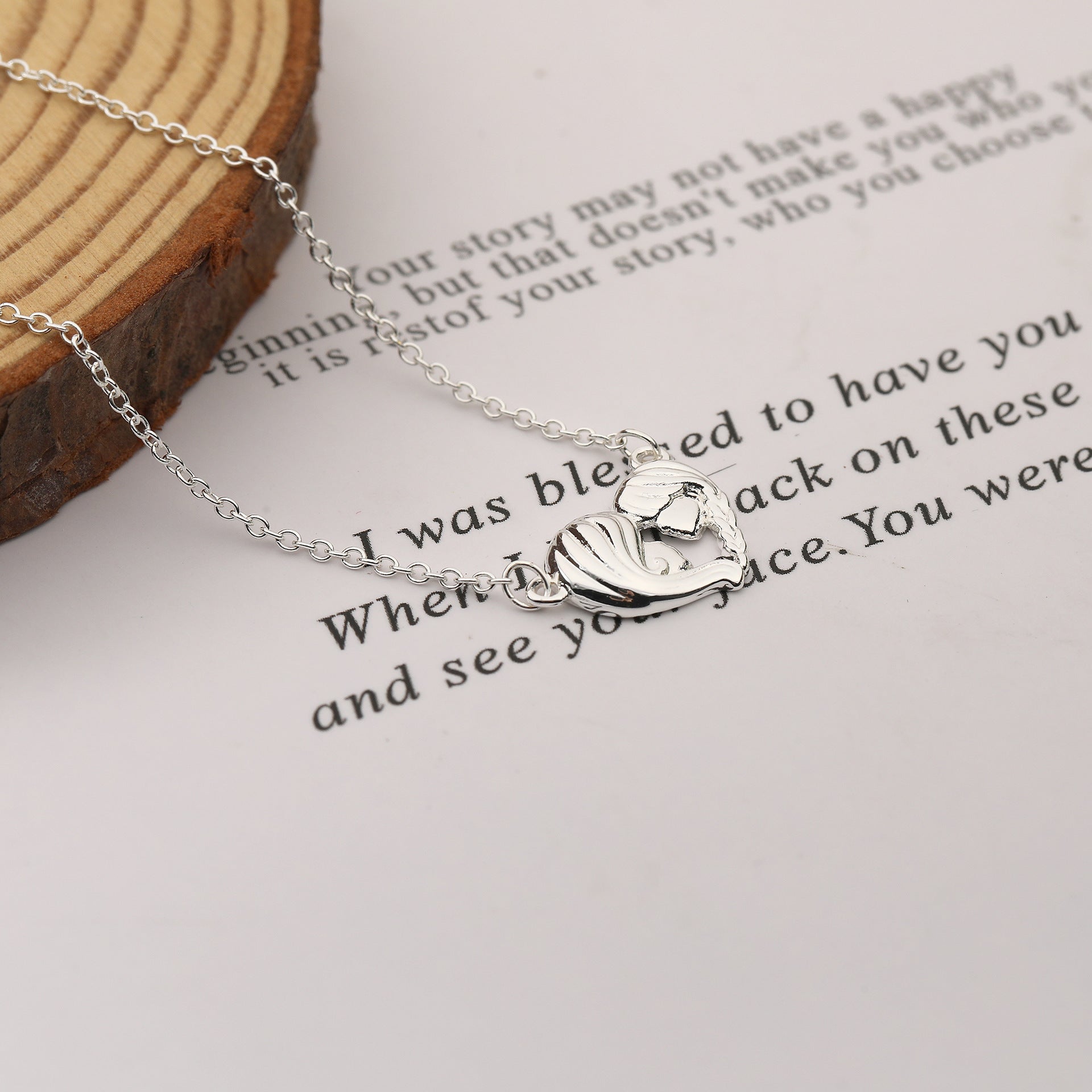 European And American Love Necklace Mother's Day Geometric Copper Peach Heart Gift - Zambeel