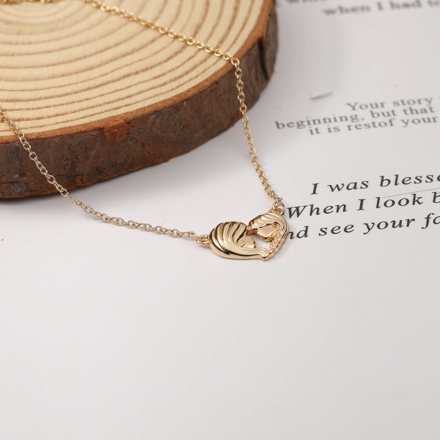 European And American Love Necklace Mother's Day Geometric Copper Peach Heart Gift - Zambeel